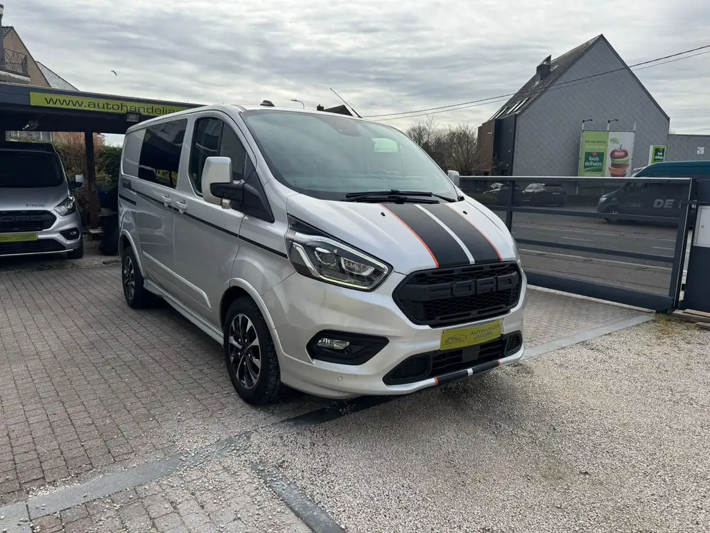 Ford Transit Custom — 2.0TDCI * SPORT * DUB CAB * AUTOMAAT * 185PK * CAMERA * GPS * DODEHOEK * 5ZITPL *
